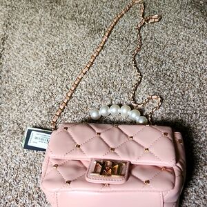 NWT BADGLEY MISCHA PINK PEARL PURSE
